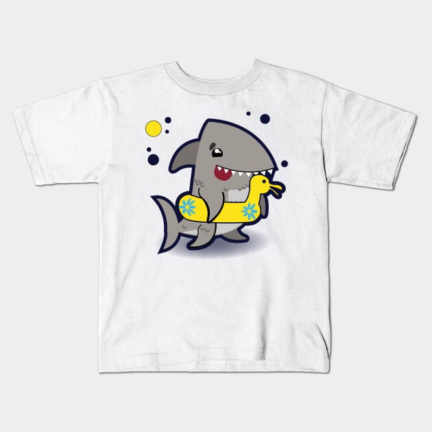 Just a Pool Party Shark Kids T-Shirt by Dmytro